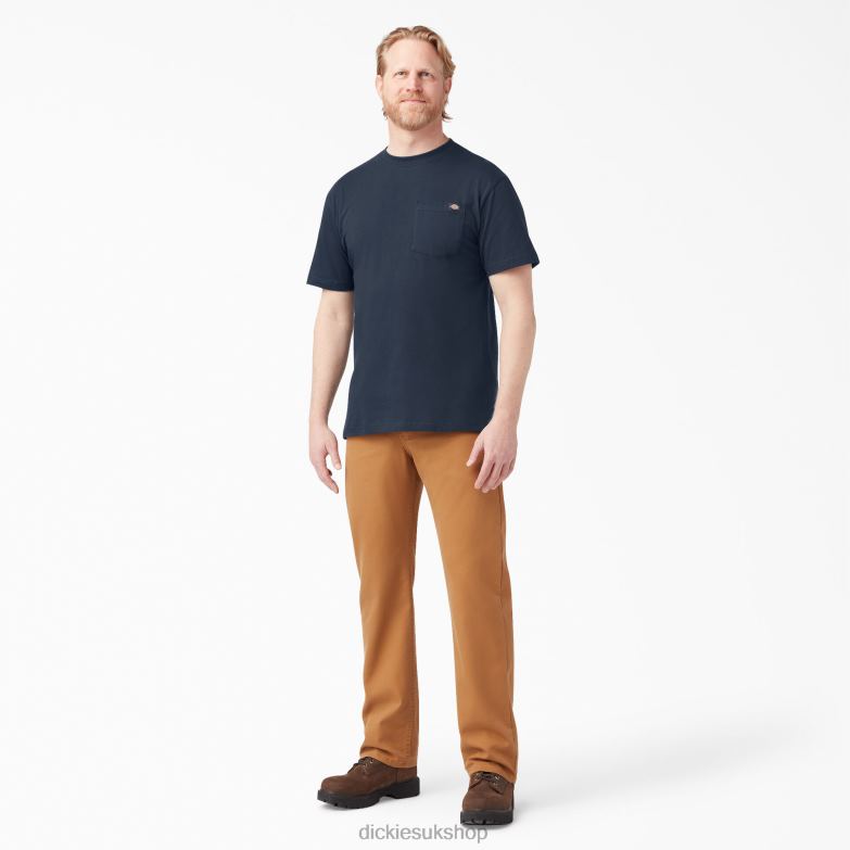 Short Sleeve Lightweight Pocket T-Shirt Men Dickies Dark Navy (DN) 88T84575 Apparel