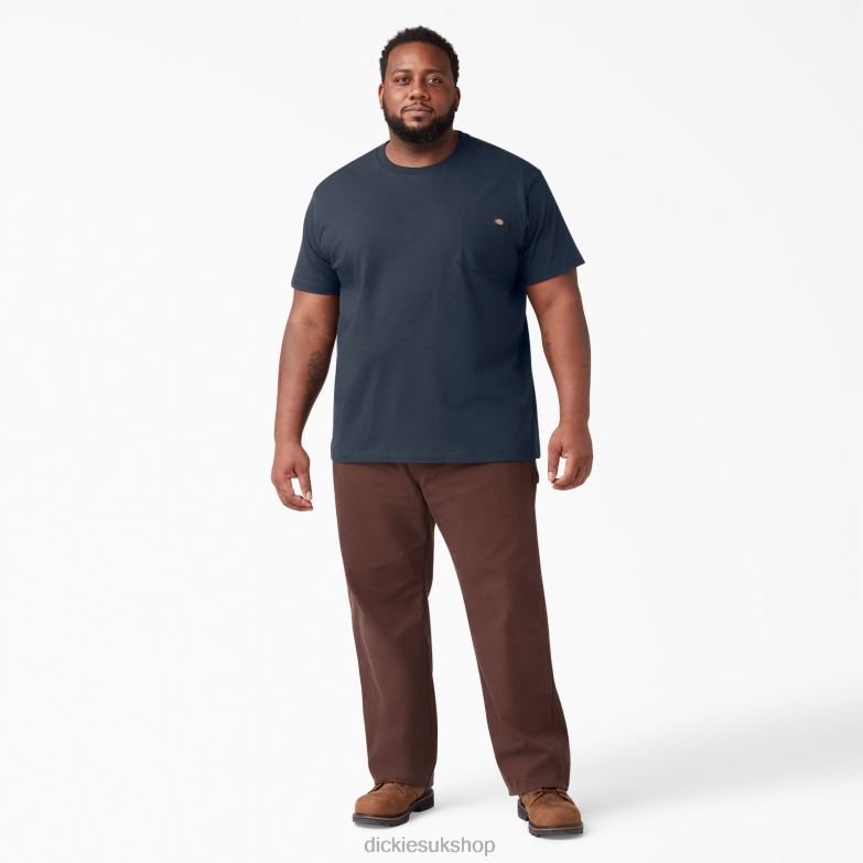 Short Sleeve Lightweight Pocket T-Shirt Men Dickies Dark Navy (DN) 88T84575 Apparel