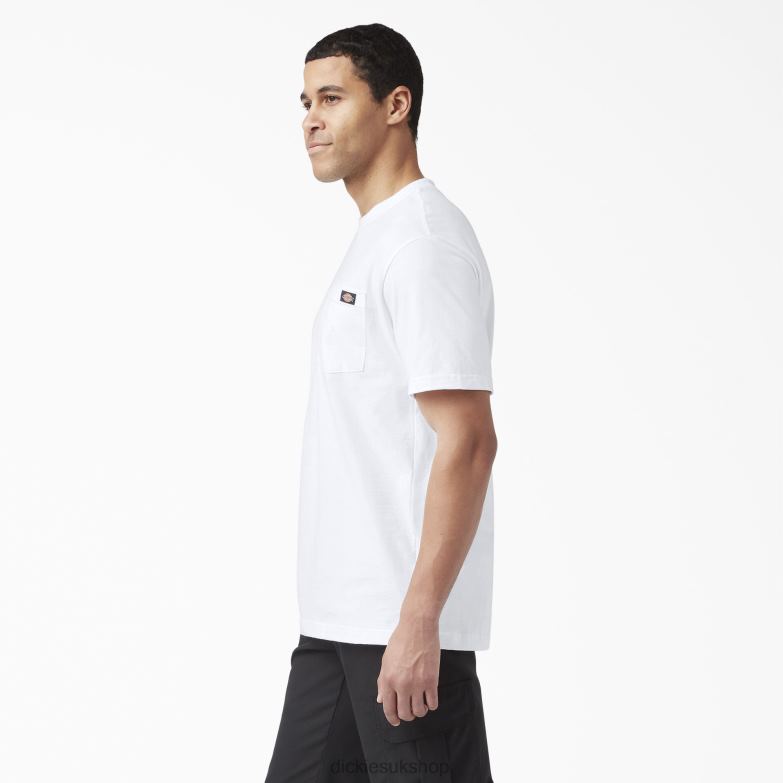 Short Sleeve Lightweight Pocket T-Shirt Men Dickies White (WH) 88T84576 Apparel