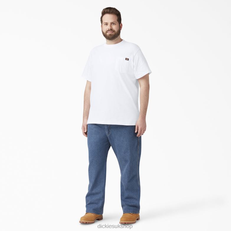 Short Sleeve Lightweight Pocket T-Shirt Men Dickies White (WH) 88T84576 Apparel