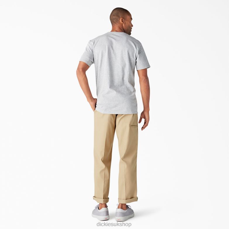Short Sleeve Relaxed Fit Graphic T-Shirt Men Dickies Heather Gray (HG) 88T84844 Apparel