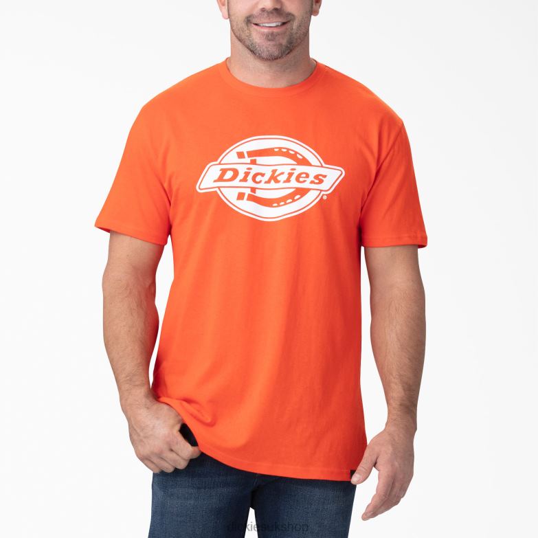 Short Sleeve Relaxed Fit Graphic T-Shirt Men Dickies Orange Brick (EK) 88T84843 Apparel