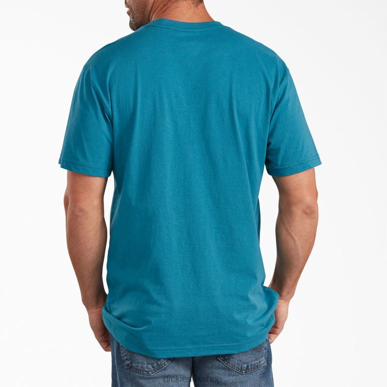 Short Sleeve Relaxed Fit Graphic T-Shirt Men Dickies Teal (TL) 88T84846 Apparel