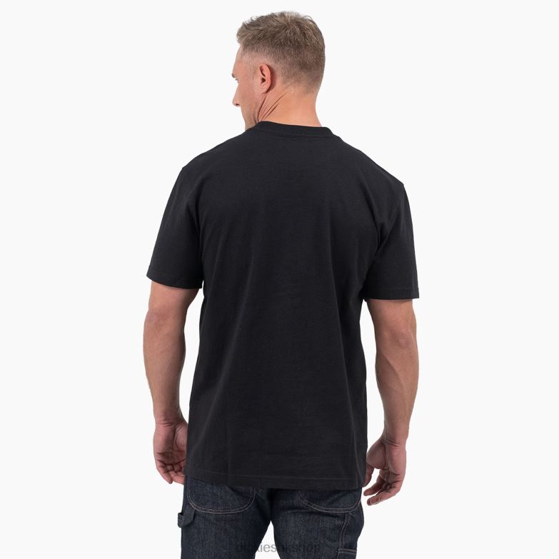 Short Sleeve Tri-Color Logo Graphic T-Shirt Men Dickies Black (KBK) 88T84712 Apparel
