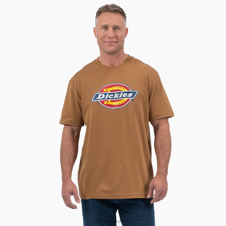 Short Sleeve Tri-Color Logo Graphic T-Shirt Men Dickies Brown Duck (BD) 88T84707 Apparel
