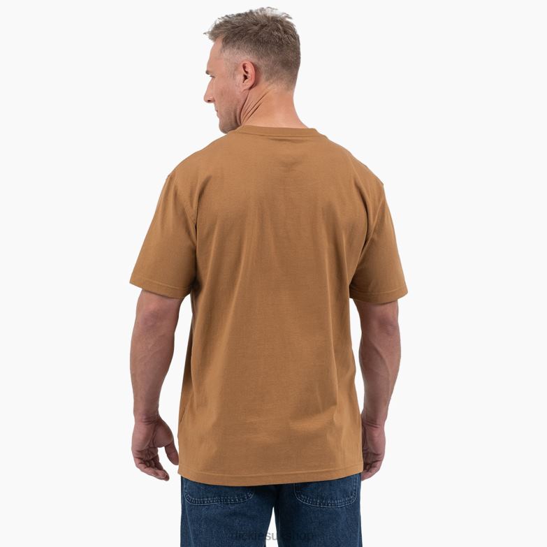 Short Sleeve Tri-Color Logo Graphic T-Shirt Men Dickies Brown Duck (BD) 88T84707 Apparel