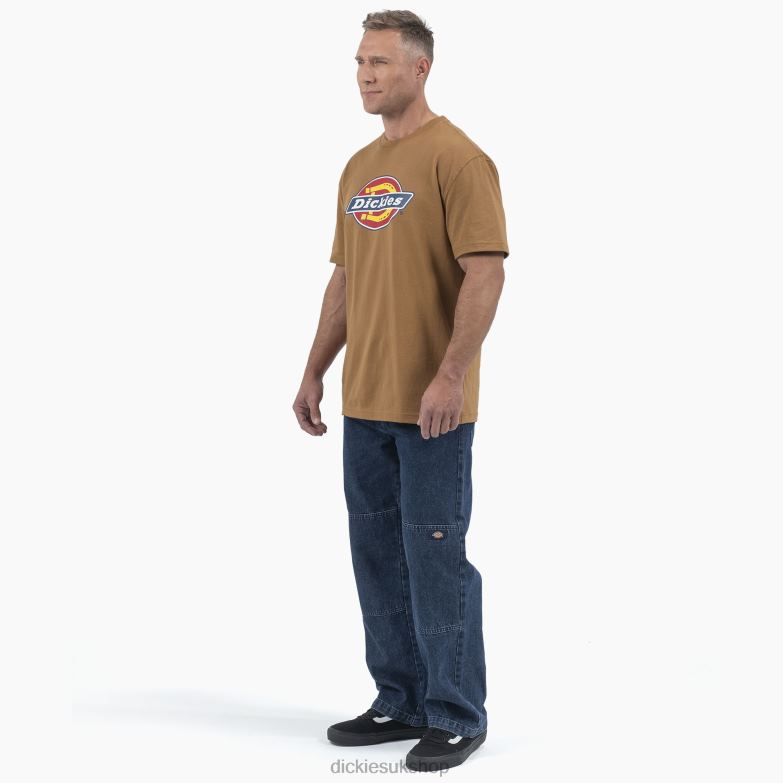 Short Sleeve Tri-Color Logo Graphic T-Shirt Men Dickies Brown Duck (BD) 88T84707 Apparel