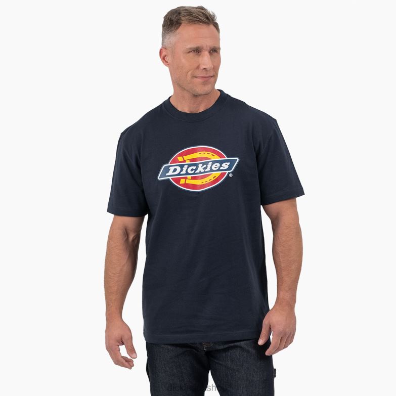 Short Sleeve Tri-Color Logo Graphic T-Shirt Men Dickies Dark Navy (DN) 88T84709 Apparel