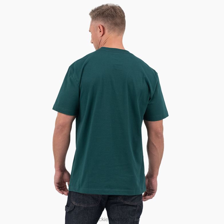 Short Sleeve Tri-Color Logo Graphic T-Shirt Men Dickies Forest Green (FT) 88T84710 Apparel