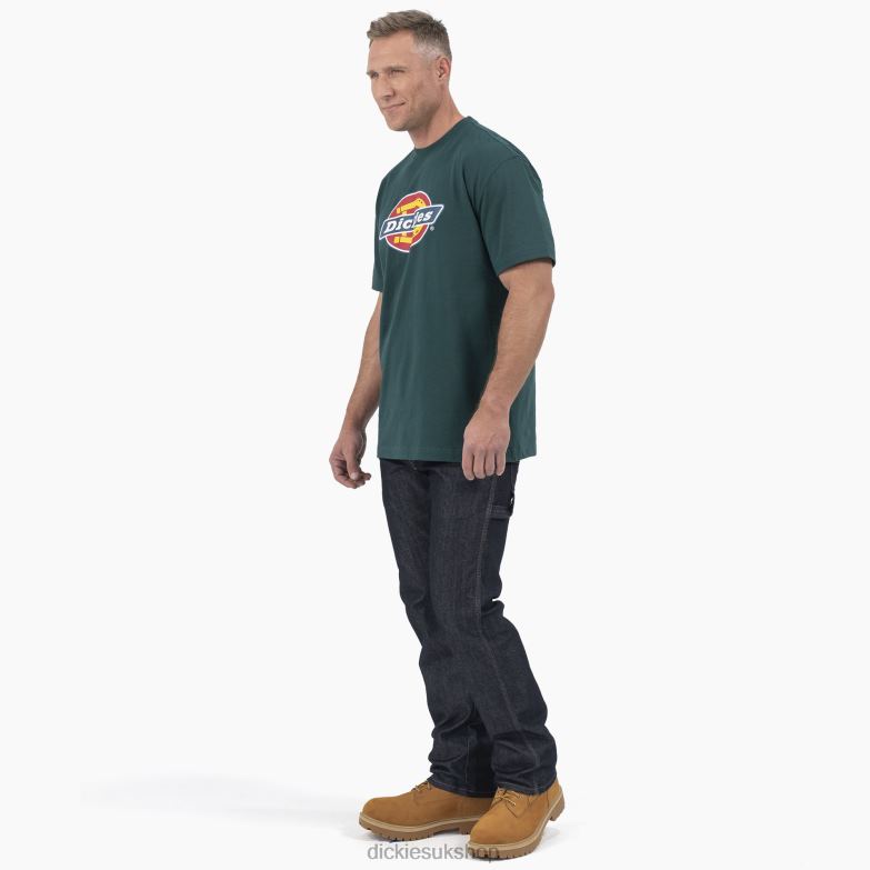 Short Sleeve Tri-Color Logo Graphic T-Shirt Men Dickies Forest Green (FT) 88T84710 Apparel