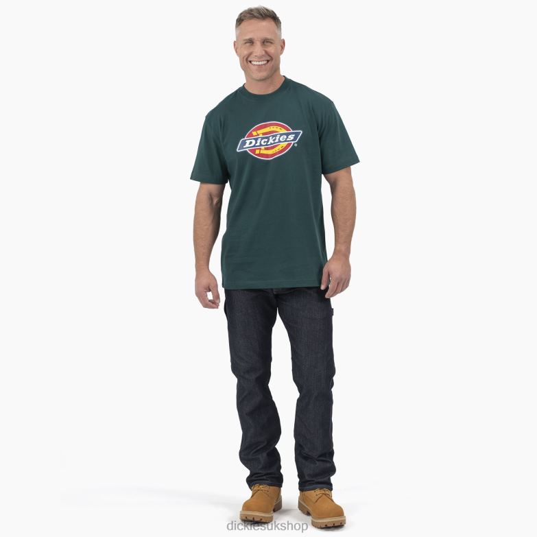 Short Sleeve Tri-Color Logo Graphic T-Shirt Men Dickies Forest Green (FT) 88T84710 Apparel