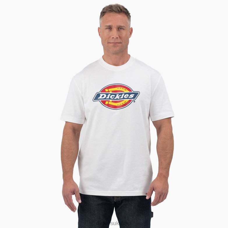 Short Sleeve Tri-Color Logo Graphic T-Shirt Men Dickies White (WH) 88T84714 Apparel