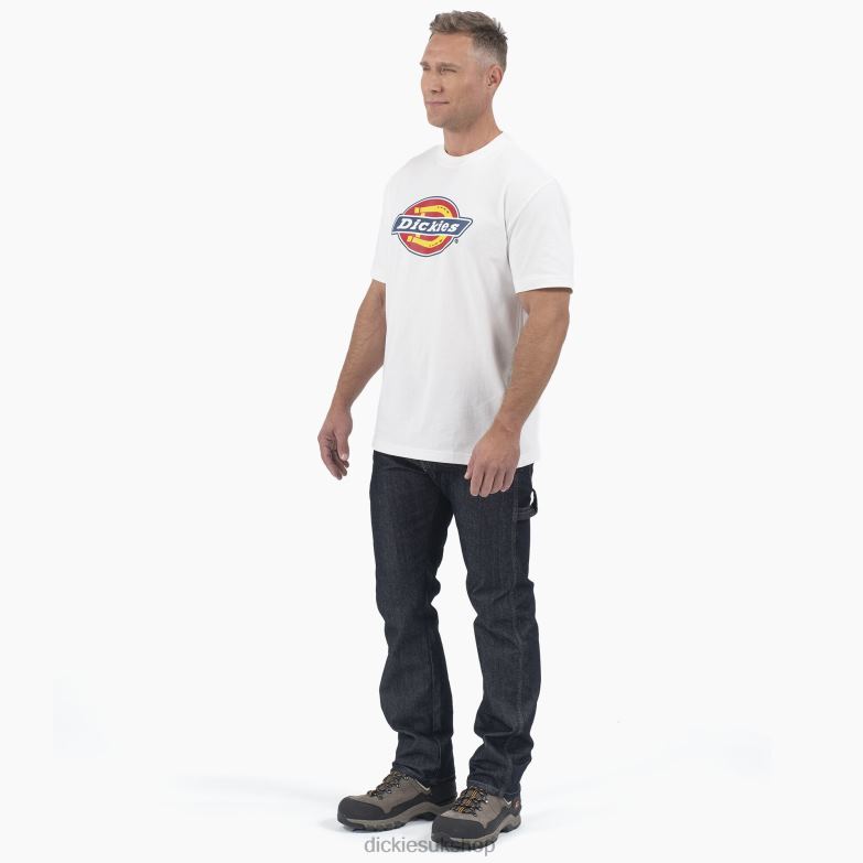 Short Sleeve Tri-Color Logo Graphic T-Shirt Men Dickies White (WH) 88T84714 Apparel