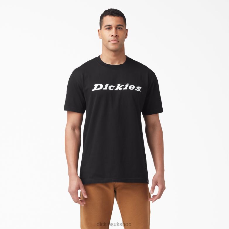 Short Sleeve Wordmark Graphic T-Shirt Men Dickies Black (KBK) 88T84815 Apparel