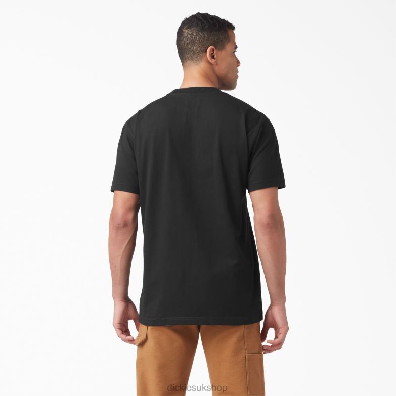 Short Sleeve Wordmark Graphic T-Shirt Men Dickies Black (KBK) 88T84815 Apparel