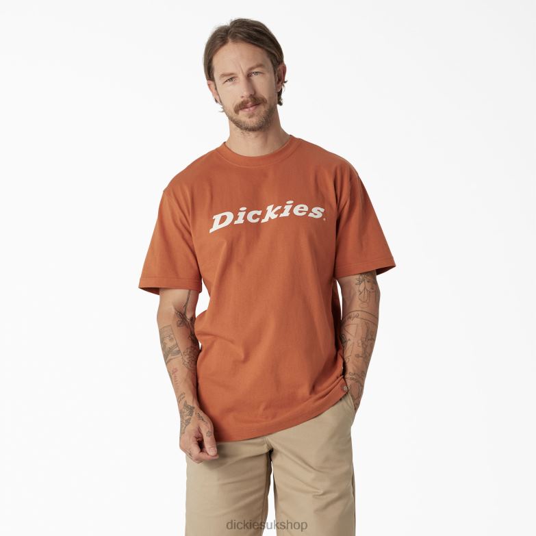Short Sleeve Wordmark Graphic T-Shirt Men Dickies Copper (CO) 88T84811 Apparel