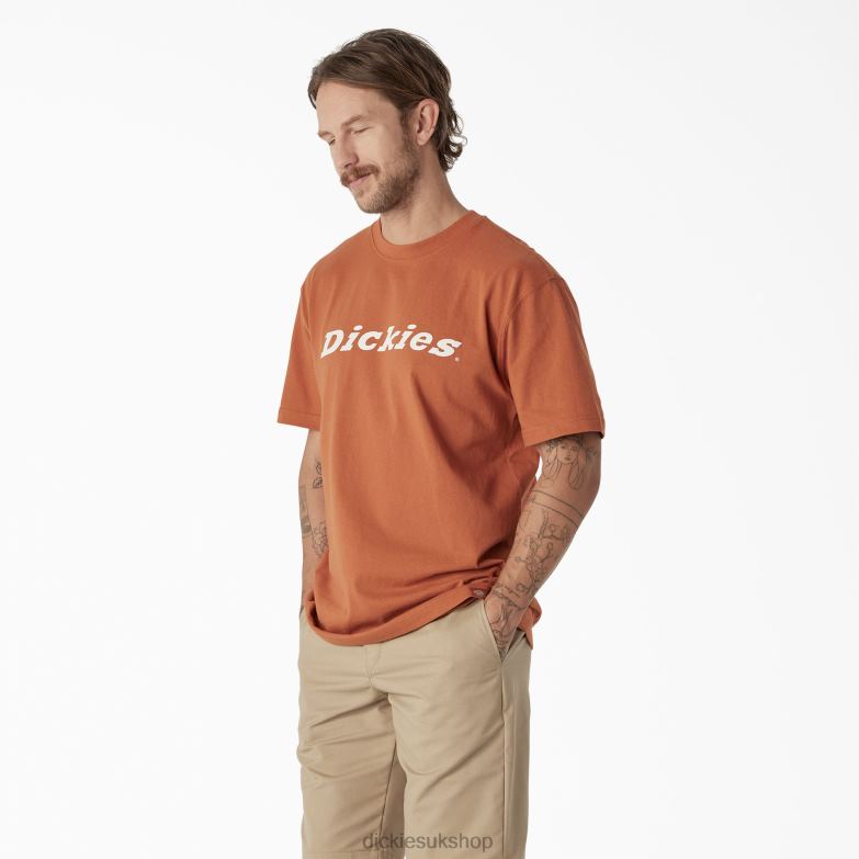 Short Sleeve Wordmark Graphic T-Shirt Men Dickies Copper (CO) 88T84811 Apparel