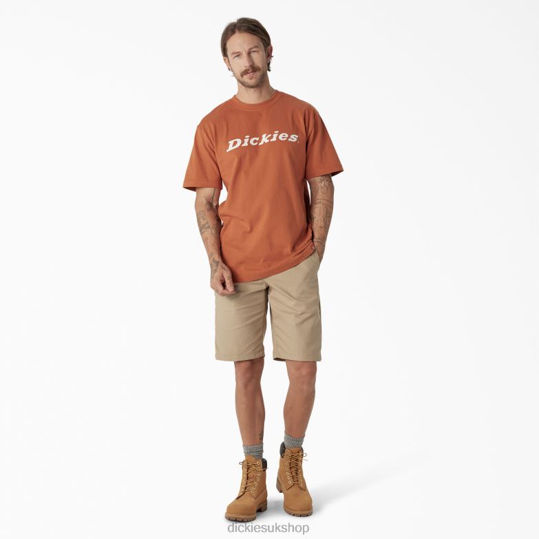 Short Sleeve Wordmark Graphic T-Shirt Men Dickies Copper (CO) 88T84811 Apparel