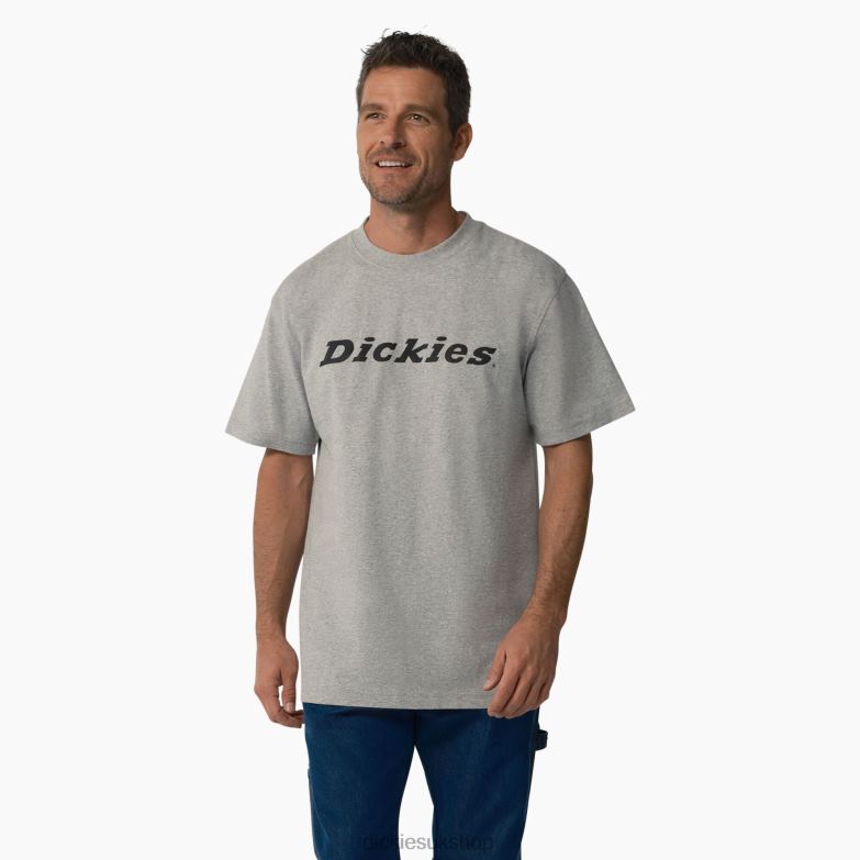 Short Sleeve Wordmark Graphic T-Shirt Men Dickies Heather Gray (HG) 88T84813 Apparel