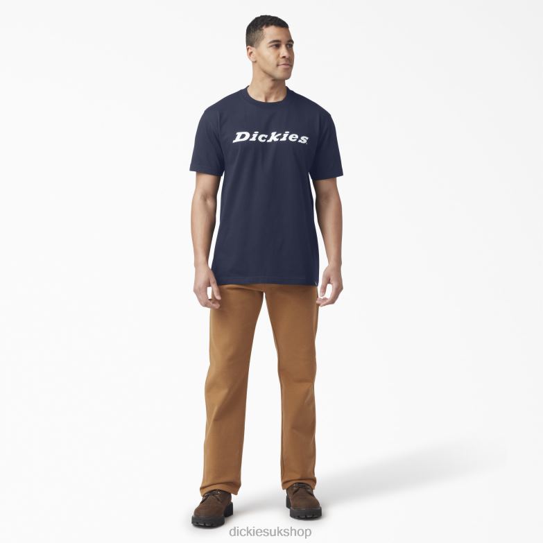 Short Sleeve Wordmark Graphic T-Shirt Men Dickies Ink Navy (IK) 88T84814 Apparel
