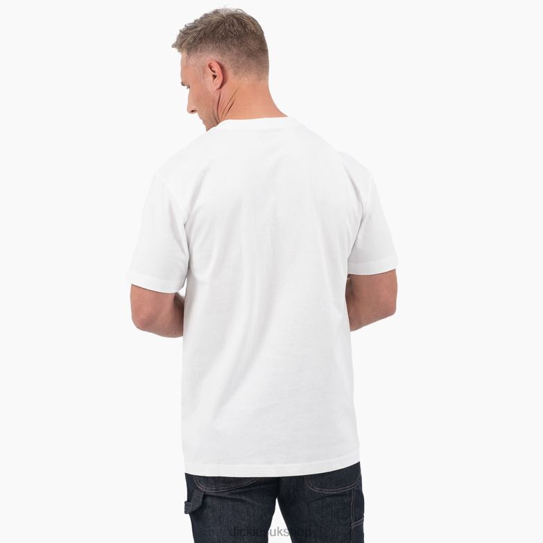 Short Sleeve Wordmark Graphic T-Shirt Men Dickies White (WH) 88T84816 Apparel