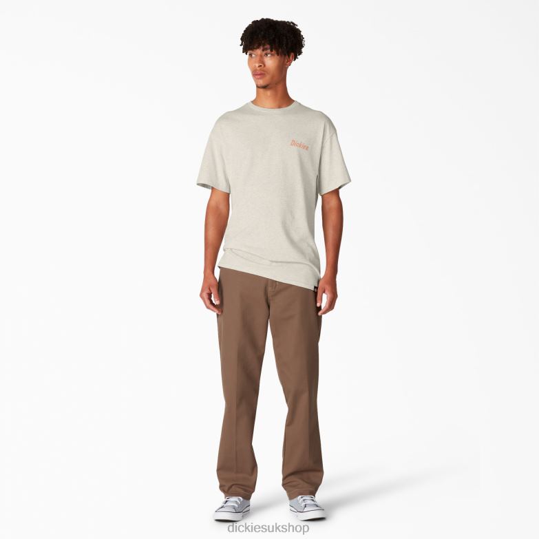 Skateboarding Split Graphic T-Shirt Men Dickies Oatmeal Heather (OA) 88T84852 Apparel