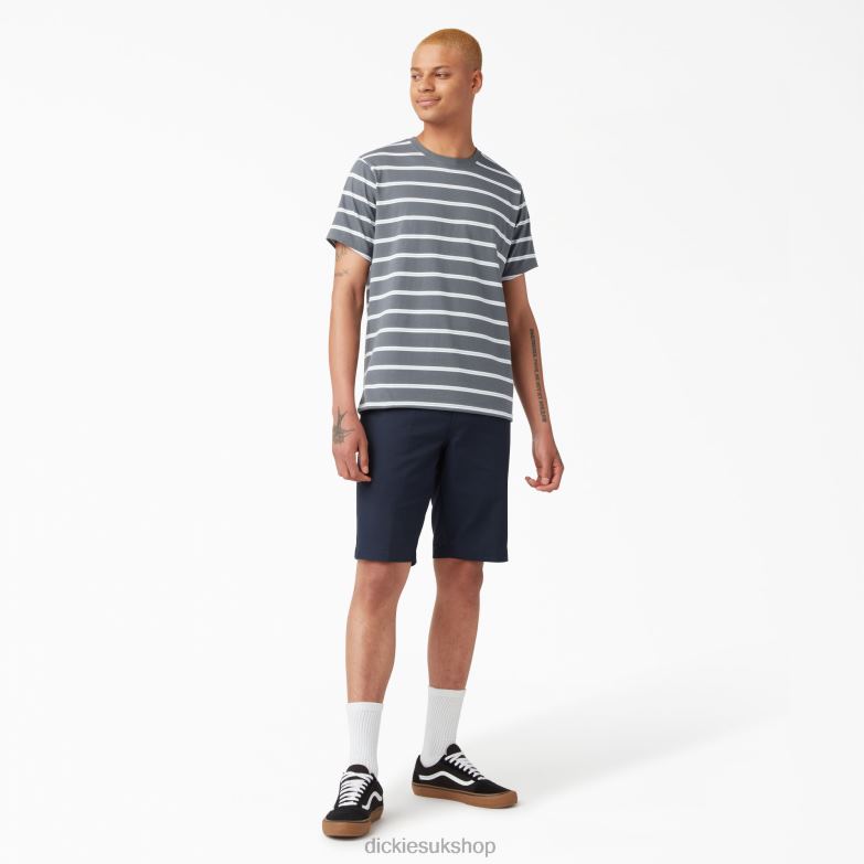 Skateboarding Striped T-Shirt Men Dickies Charcoal Mini Stripe (CSM) 88T84770 Apparel