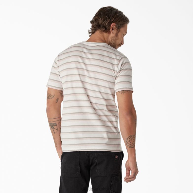 Skateboarding Striped T-Shirt Men Dickies Lotus Pink/White Stripe (TSE) 88T84773 Apparel