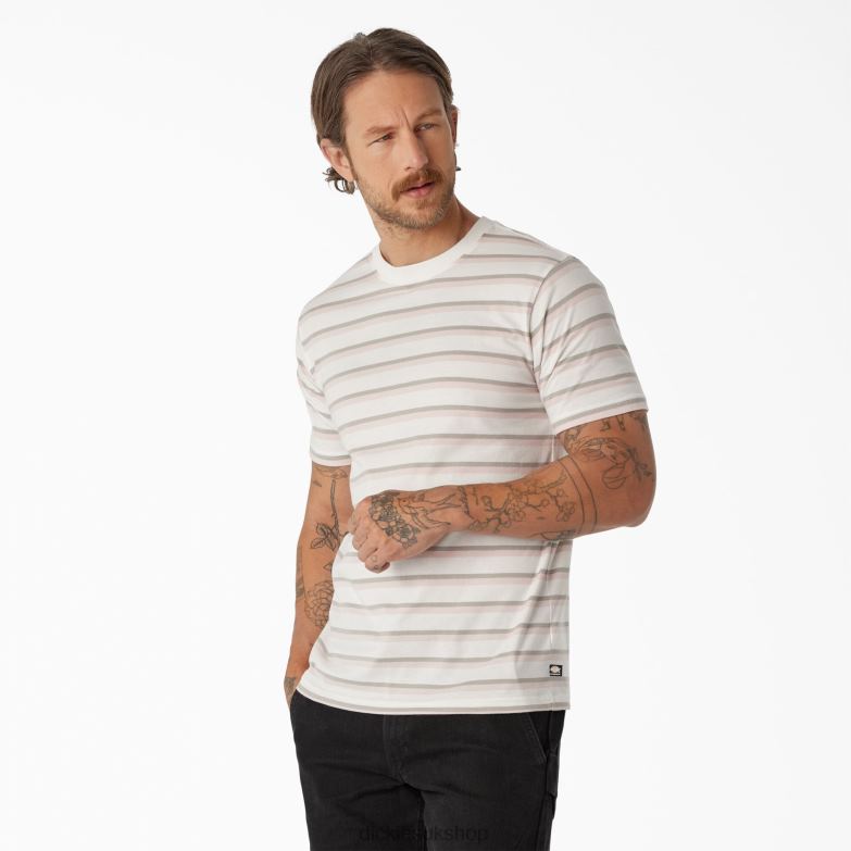 Skateboarding Striped T-Shirt Men Dickies Lotus Pink/White Stripe (TSE) 88T84773 Apparel