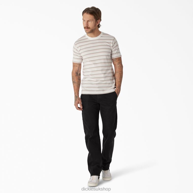 Skateboarding Striped T-Shirt Men Dickies Lotus Pink/White Stripe (TSE) 88T84773 Apparel