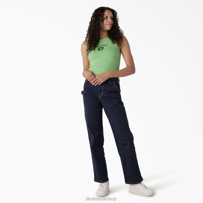 Graphic Cropped Tank Top Women Dickies Apple Mint (AR2) 88T842111 Apparel