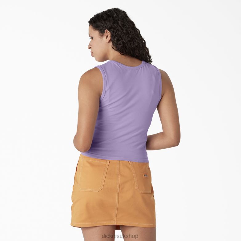 Graphic Cropped Tank Top Women Dickies Purple Rose (UR2) 88T842113 Apparel
