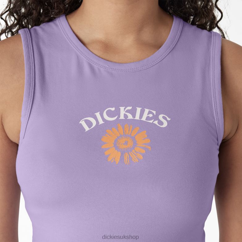 Graphic Cropped Tank Top Women Dickies Purple Rose (UR2) 88T842113 Apparel