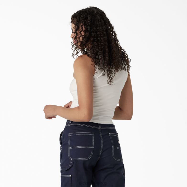 Graphic Cropped Tank Top Women Dickies White (WH) 88T842114 Apparel
