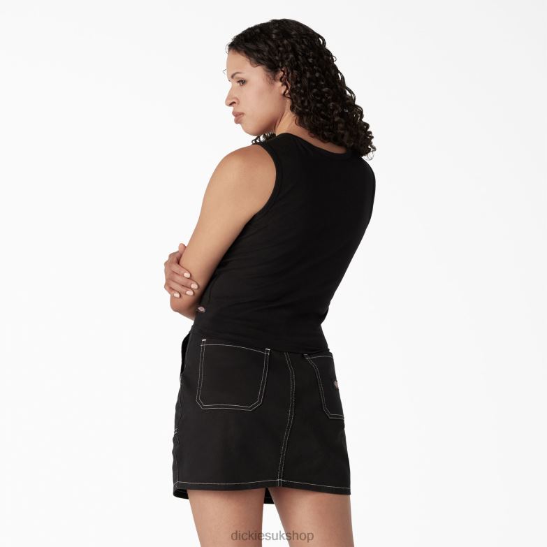 Racerback Cropped Tank Top Women Dickies Black (KBK) 88T842171 Apparel