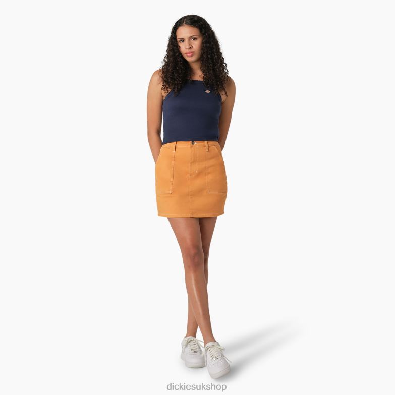 Rib Knit Cropped Tank Top Women Dickies Ink Navy (IK) 88T842083 Apparel