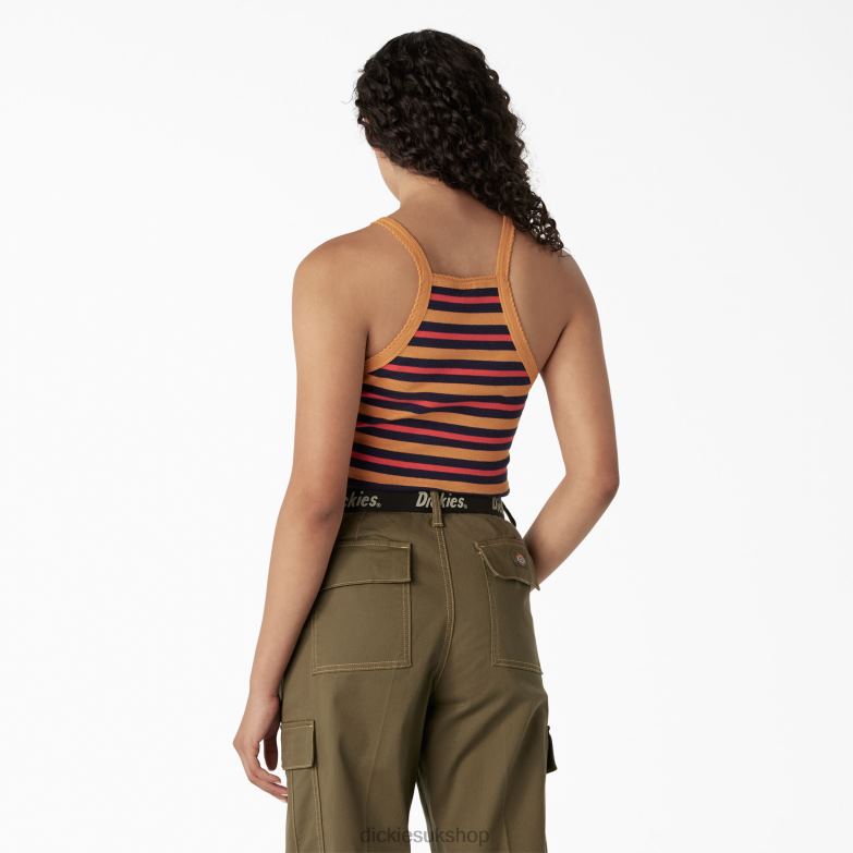 Rib Knit Cropped Tank Top Women Dickies Nugget Summer Fair Stripe (NGS) 88T842084 Apparel