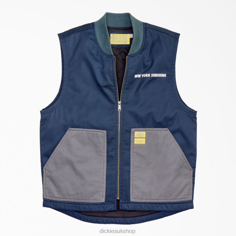 New York Sunshine Twill Install Team Vest Men Dickies Dark Navy (DN) 88T841185 Apparel