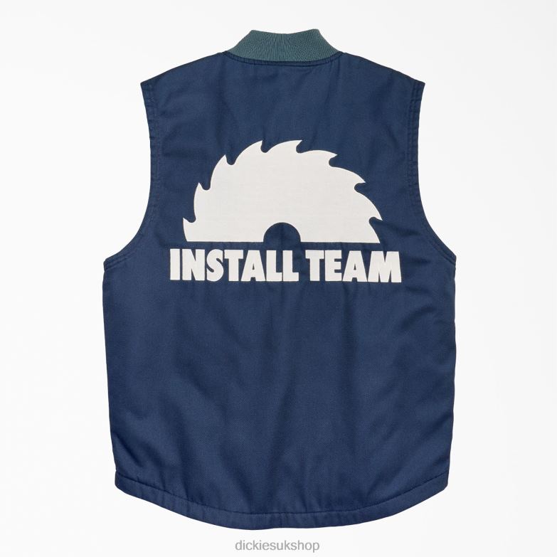 New York Sunshine Twill Install Team Vest Men Dickies Dark Navy (DN) 88T841185 Apparel