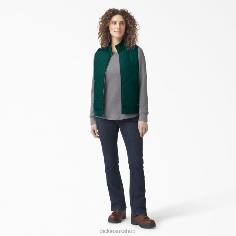 Quilted Vest Women Dickies Forest Green (FT) 88T842297 Apparel