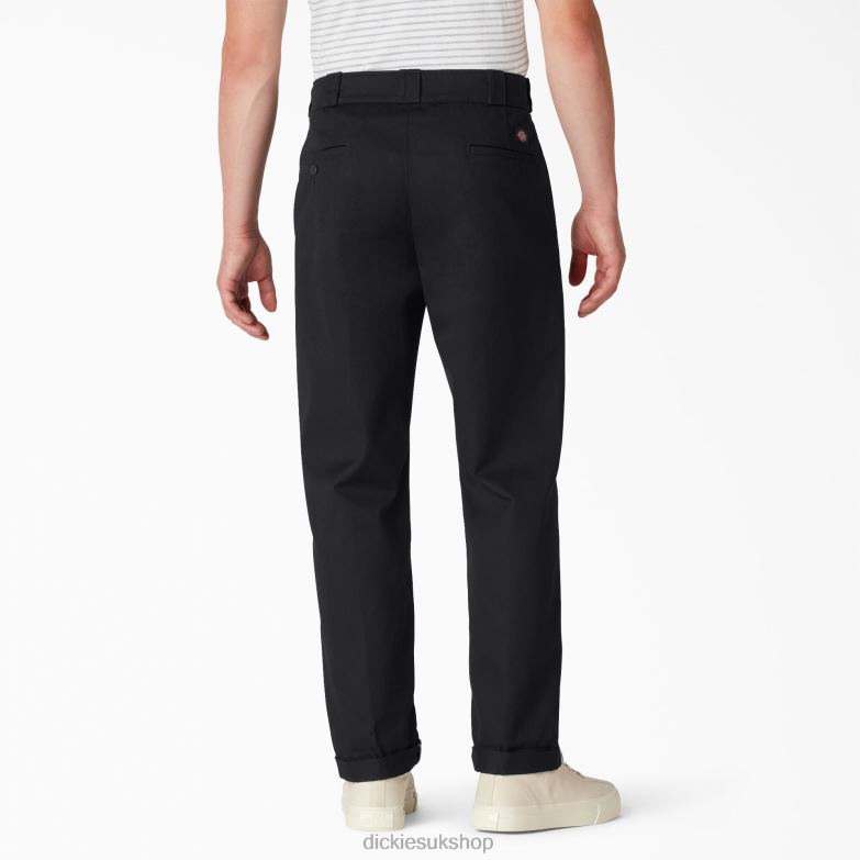 Regular Fit Twill Cuffed Work Pants Men Dickies Black (BKX) 88T84287 Work Apparel