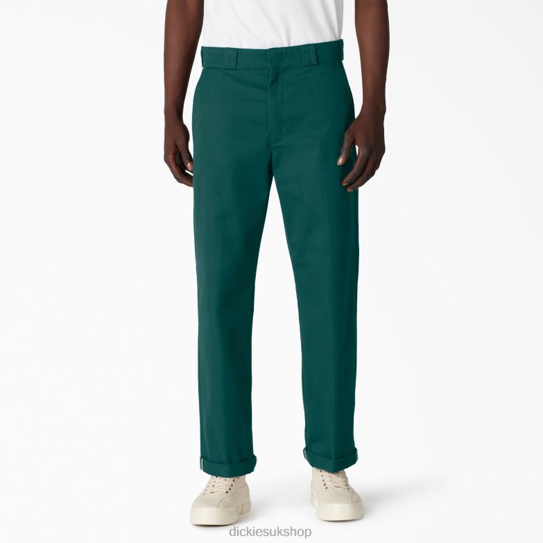 Regular Fit Twill Cuffed Work Pants Men Dickies Forest Green (FT) 88T84288 Work Apparel