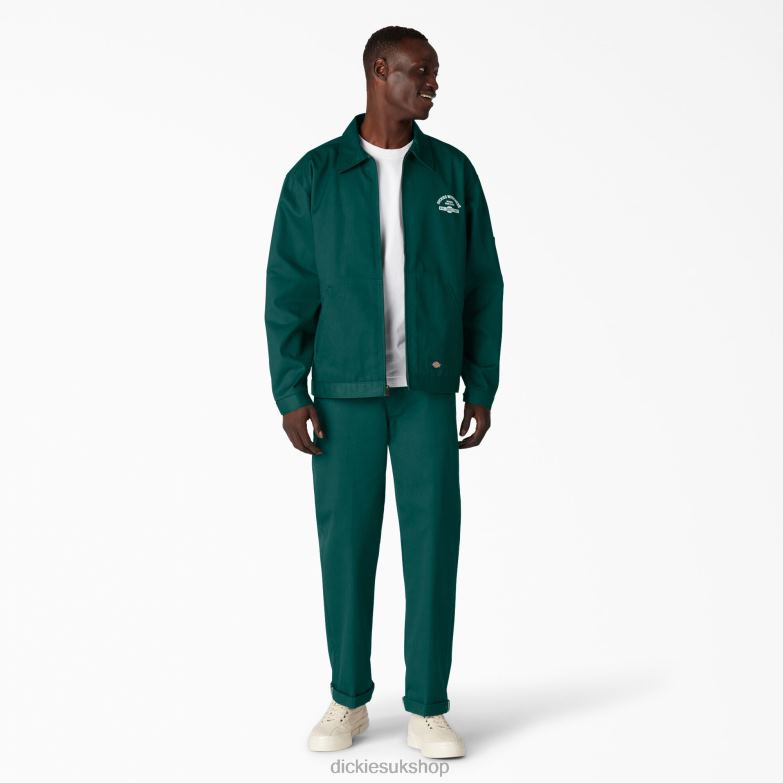 Regular Fit Twill Cuffed Work Pants Men Dickies Forest Green (FT) 88T84288 Work Apparel