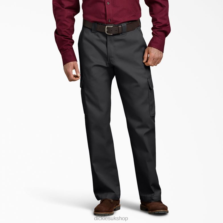 Relaxed Fit Cargo Work Pants Men Dickies Black (BK) 88T84126 Work Apparel