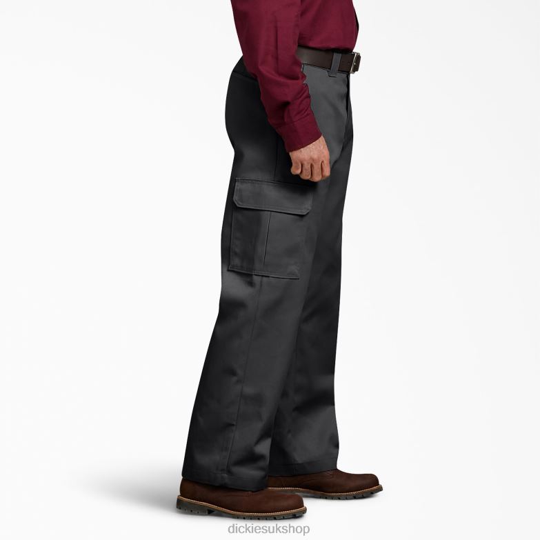 Relaxed Fit Cargo Work Pants Men Dickies Black (BK) 88T84126 Work Apparel