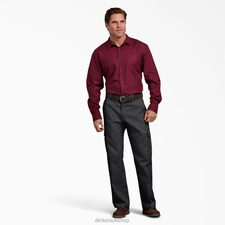Relaxed Fit Cargo Work Pants Men Dickies Black (BK) 88T84126 Work Apparel