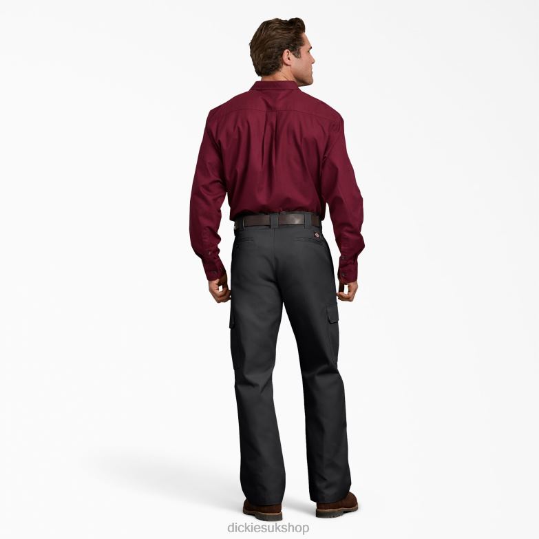 Relaxed Fit Cargo Work Pants Men Dickies Black (BK) 88T84126 Work Apparel