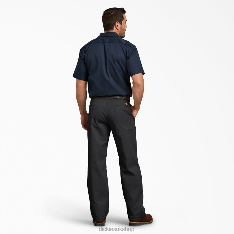 Relaxed Fit Double Knee Work Pants Men Dickies Black (BK) 88T84180 Work Apparel