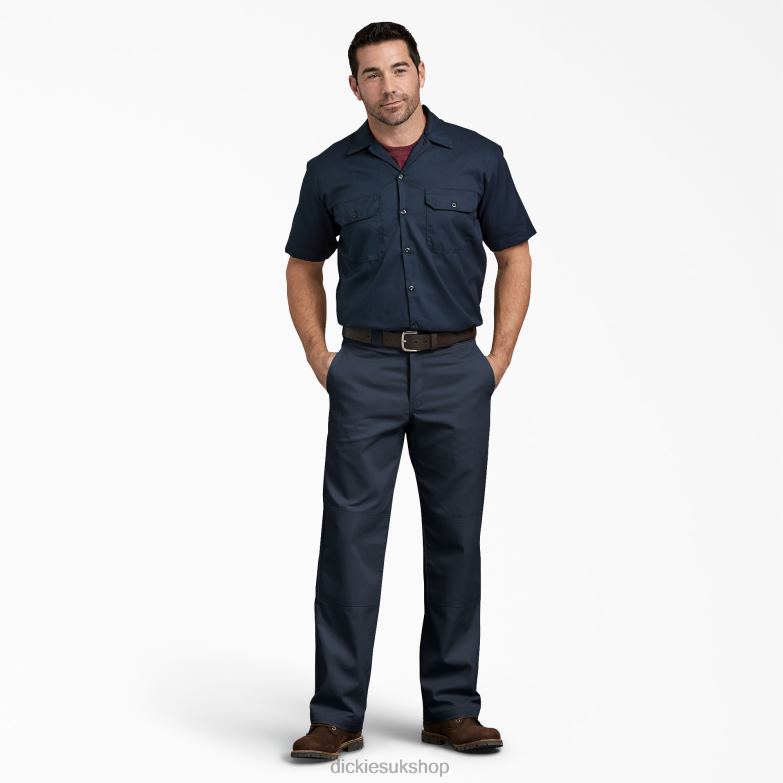Relaxed Fit Double Knee Work Pants Men Dickies Dark Navy (DN) 88T84181 Work Apparel