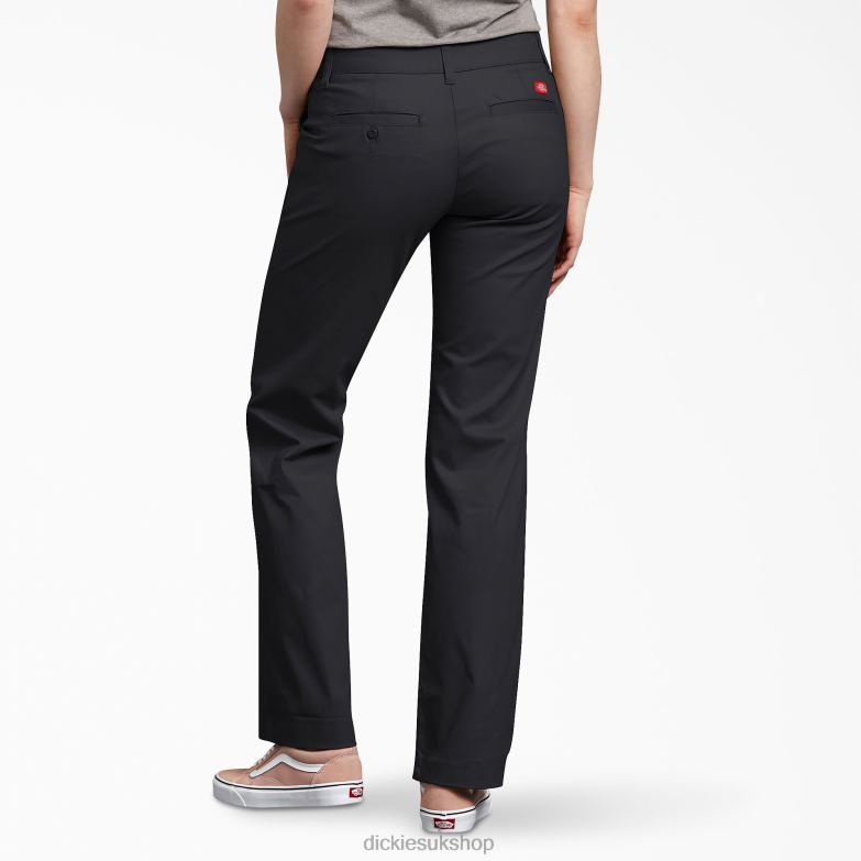 Relaxed Fit Pants Women Dickies Black (BK) 88T841745 Work Apparel